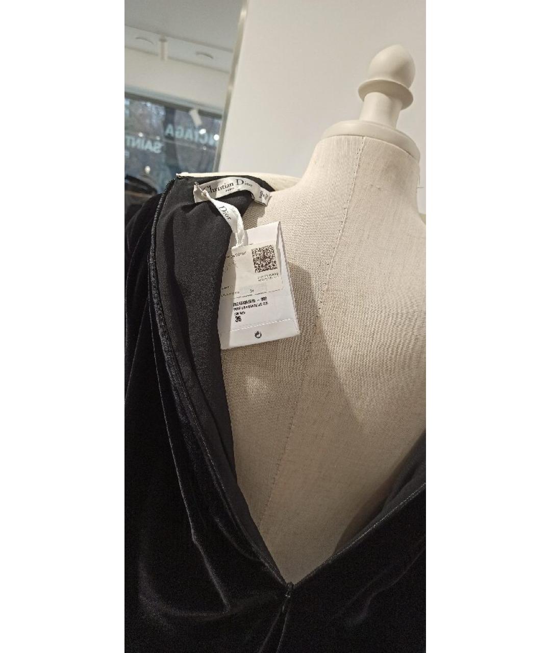 CHRISTIAN DIOR Черное велюровое платье, фото 7