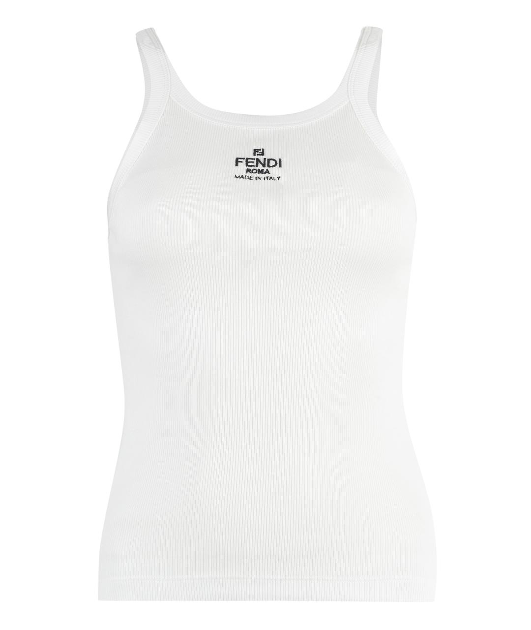 FENDI Белая хлопковая майка, фото 1