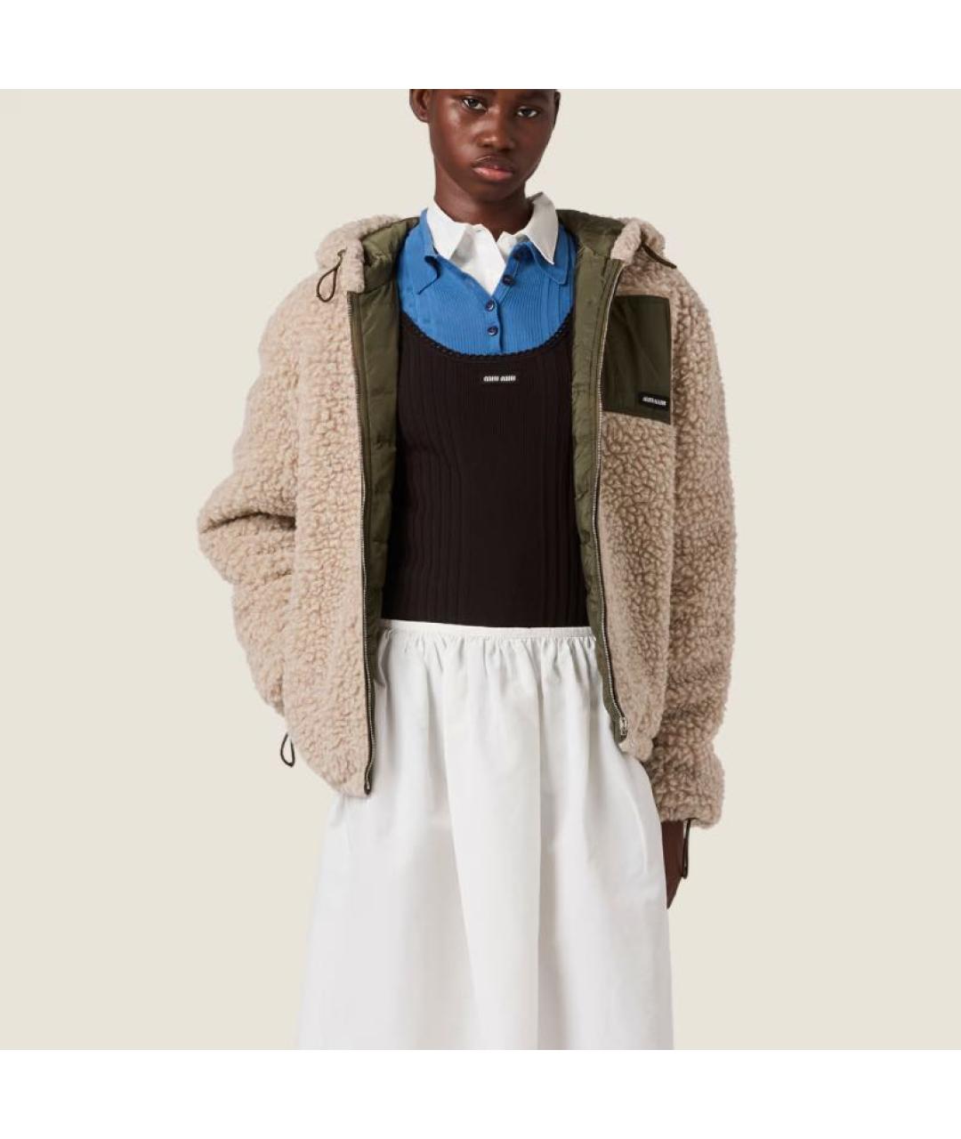 MIU MIU Бежевая шерстяная куртка, фото 3