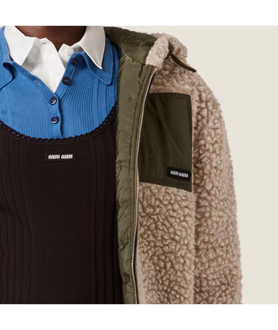 MIU MIU Бежевая шерстяная куртка, фото 4