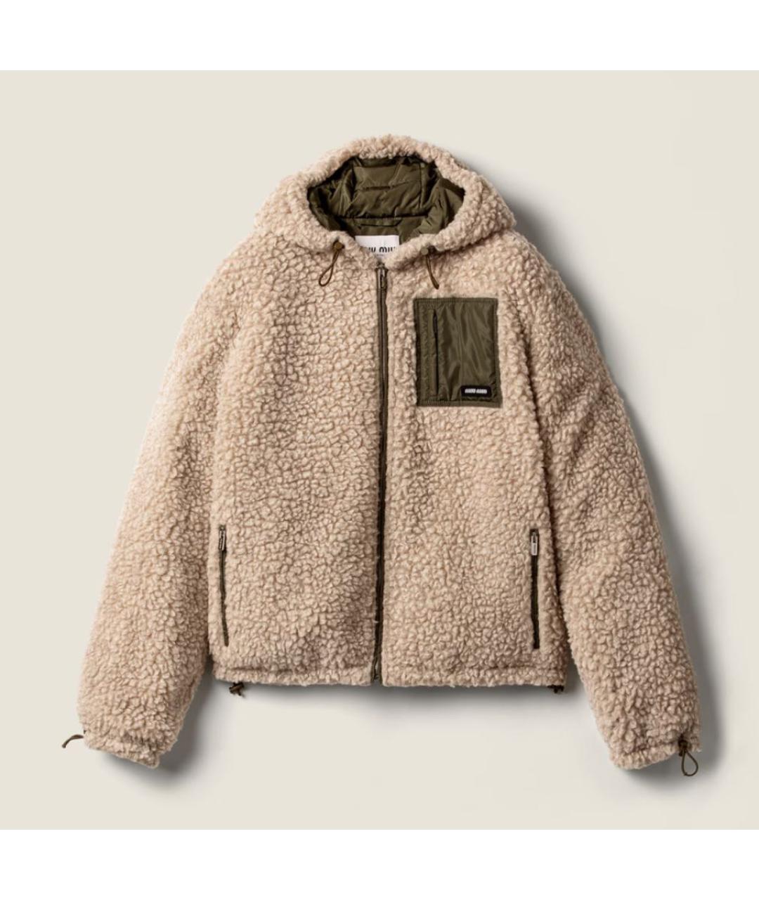 MIU MIU Бежевая шерстяная куртка, фото 5