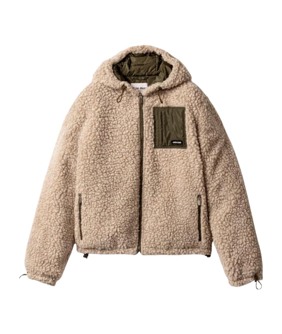 MIU MIU Бежевая шерстяная куртка, фото 1