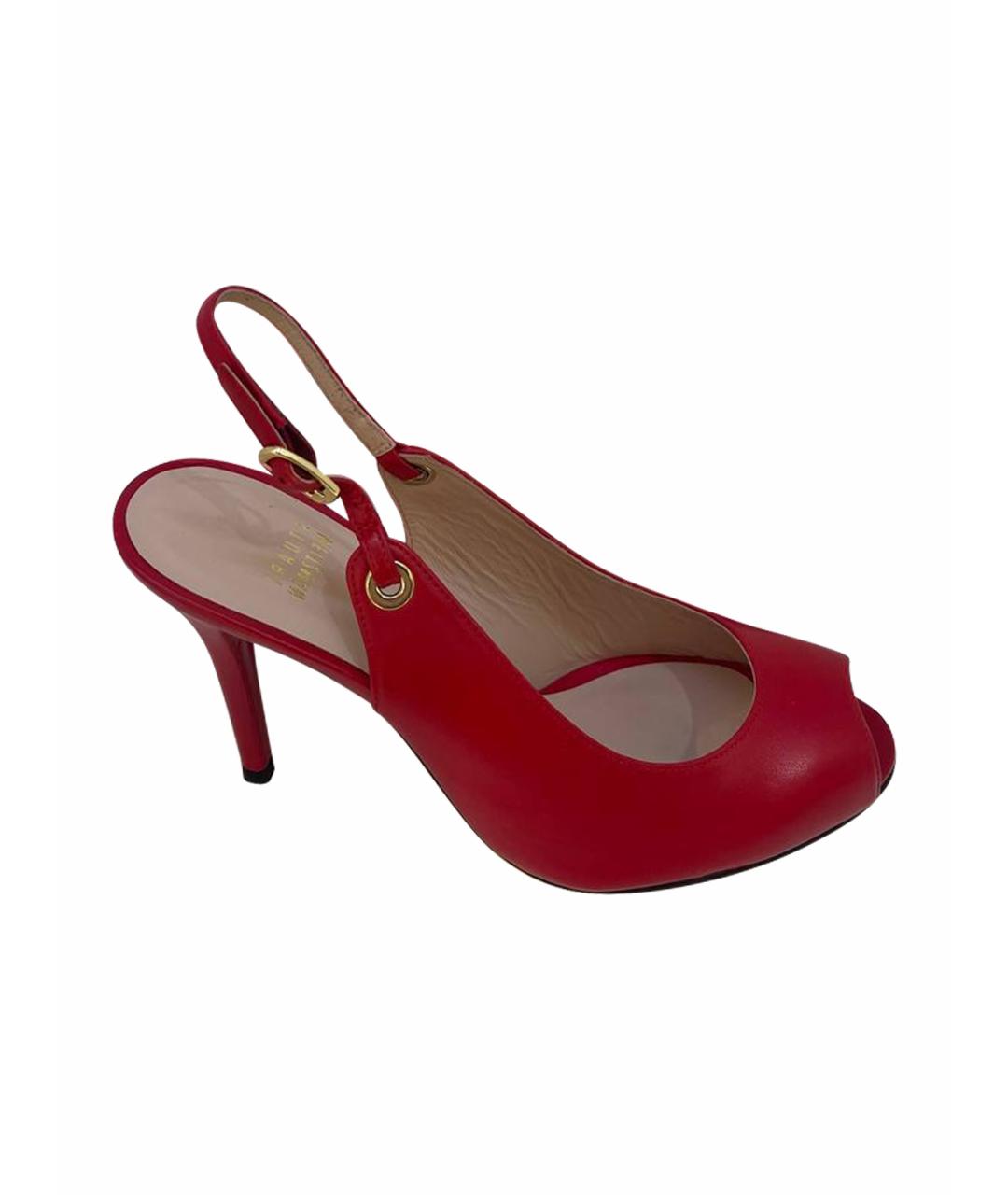 STUART WEITZMAN Красные кожаные босоножки, фото 1