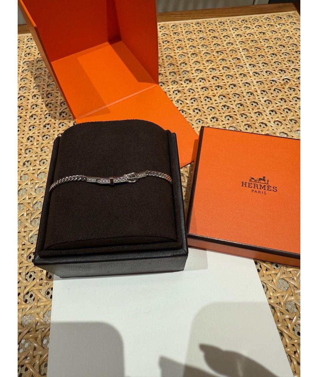HERMES Серебрянный браслет из белого золота, фото 6