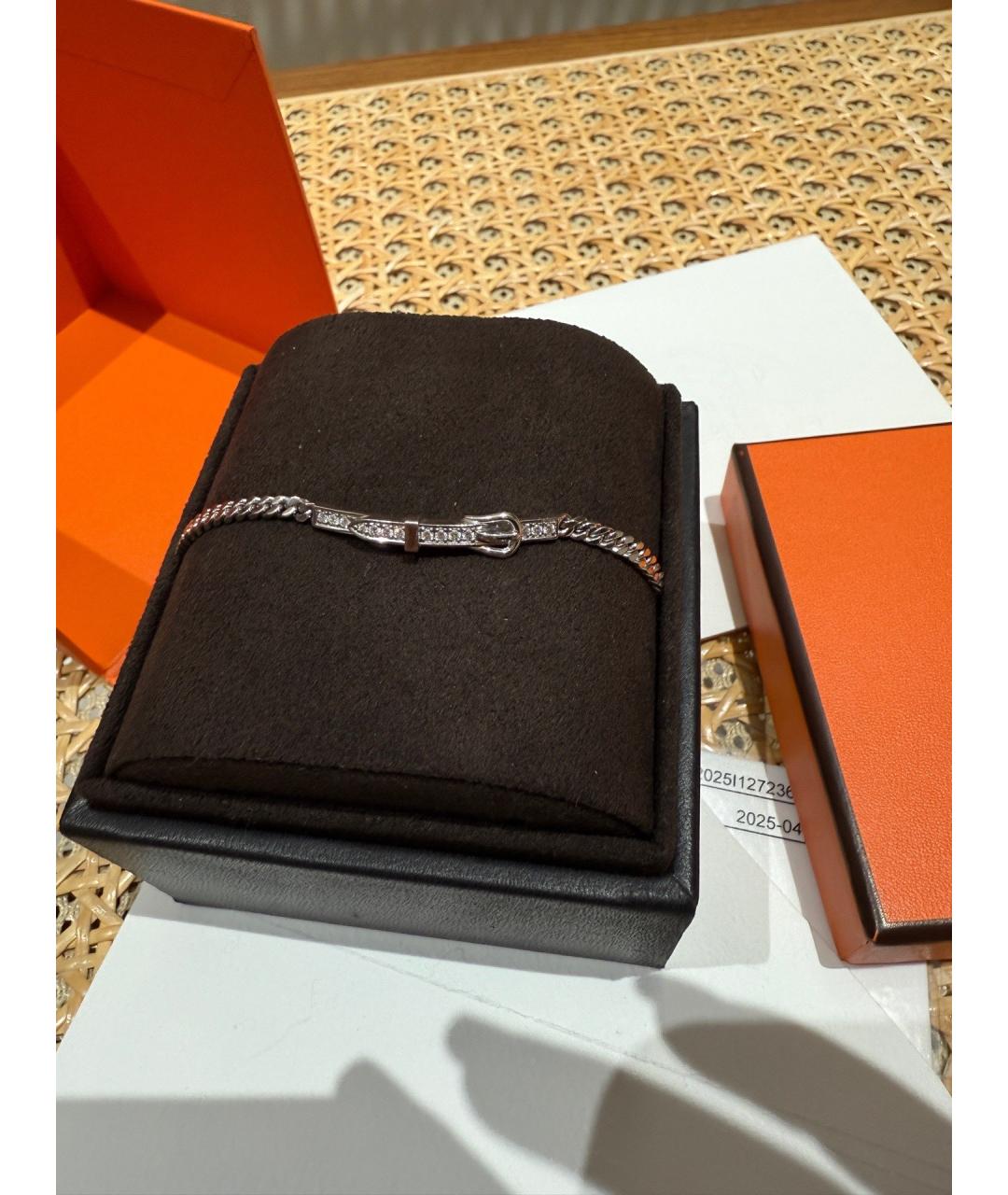 HERMES Серебрянный браслет из белого золота, фото 7