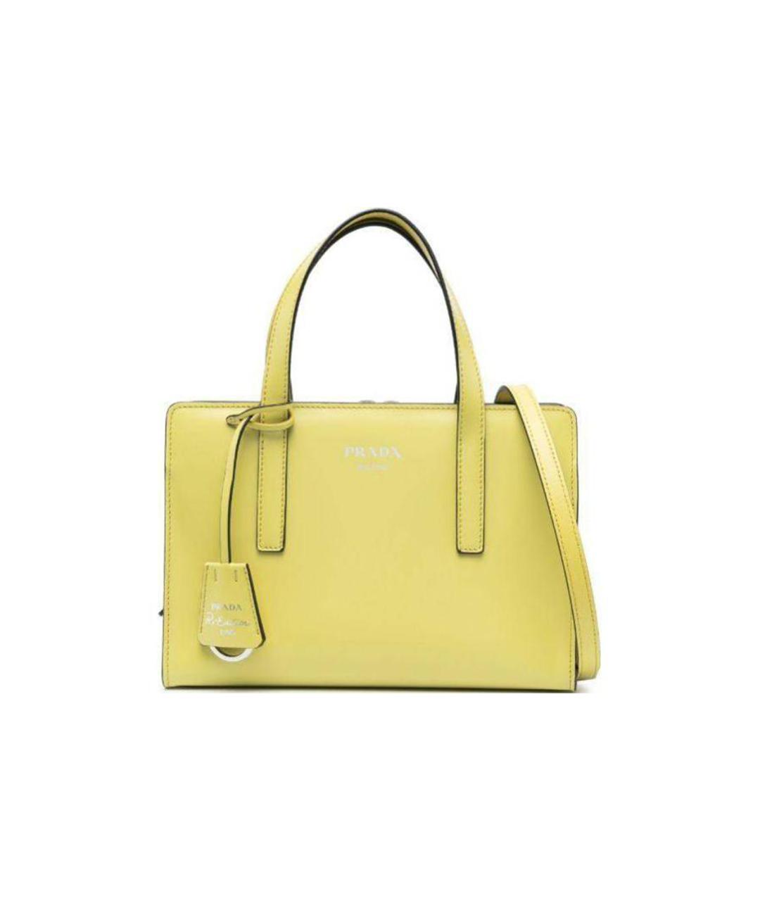 PRADA Желтая кожаная сумка через плечо, фото 1
