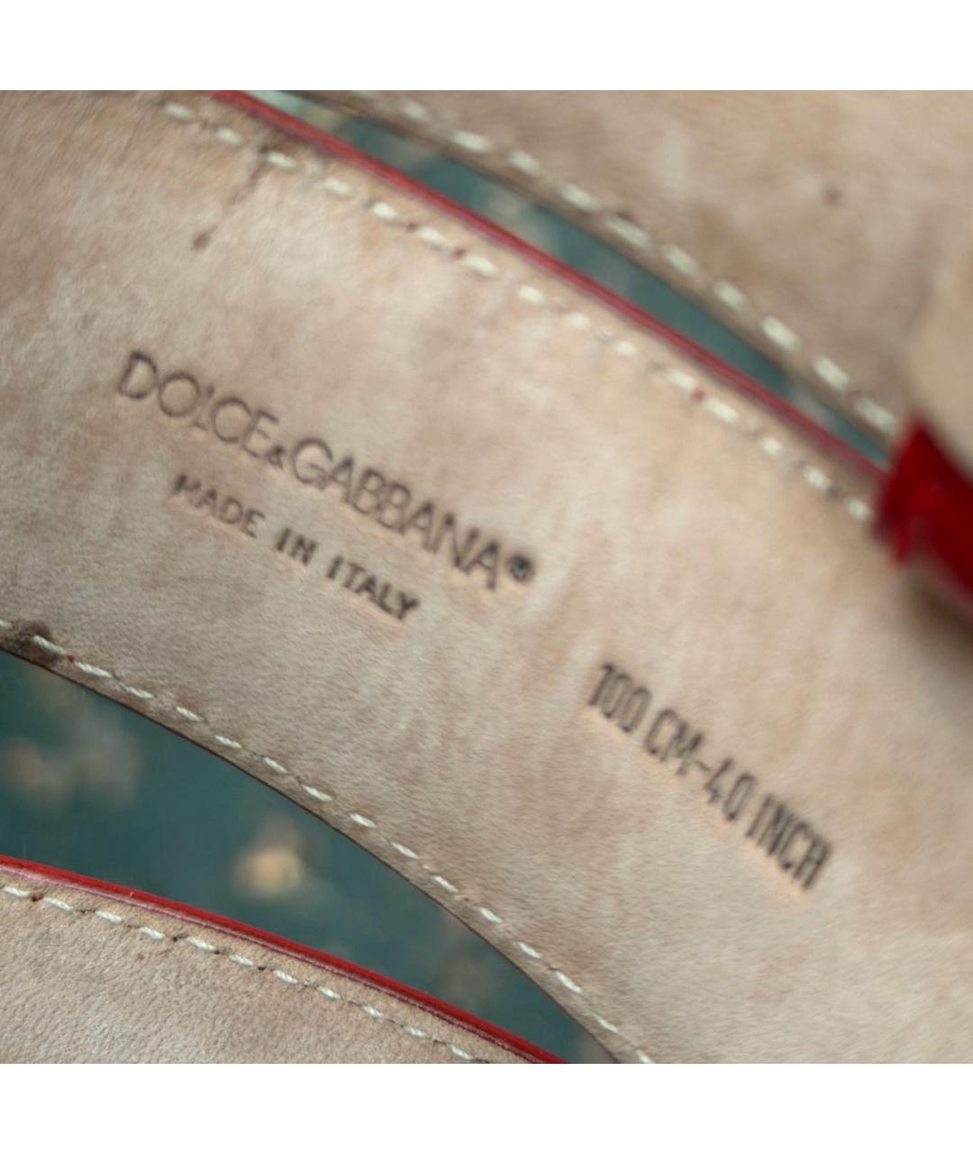 DOLCE&GABBANA Красный ремень из лакированной кожи, фото 7