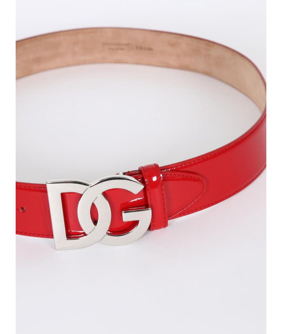 DOLCE&GABBANA Красный ремень из лакированной кожи, фото 5