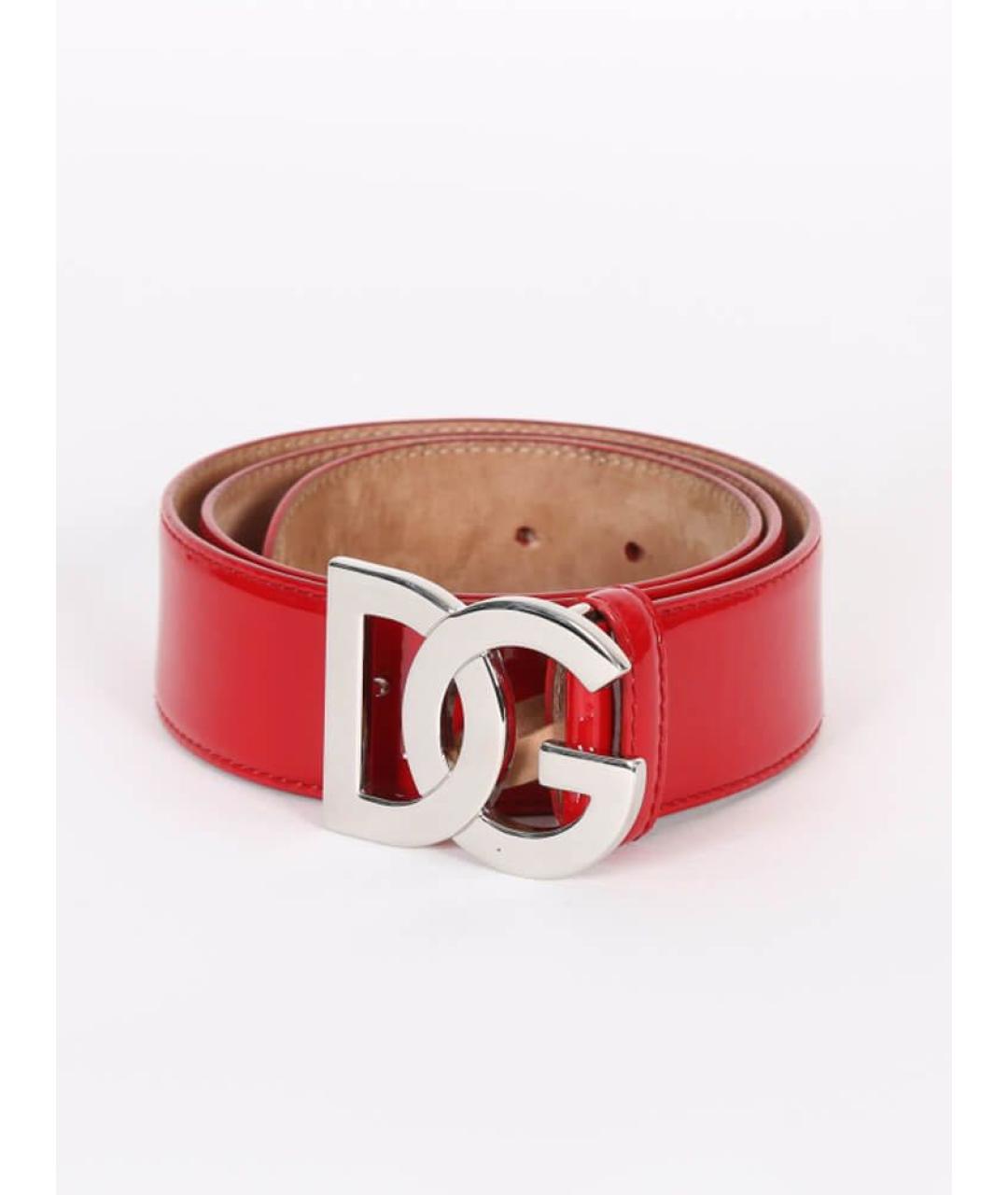 DOLCE&GABBANA Красный ремень из лакированной кожи, фото 8