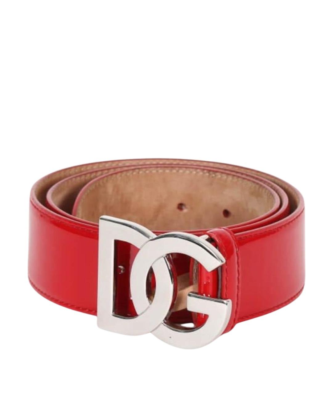 DOLCE&GABBANA Красный ремень из лакированной кожи, фото 1
