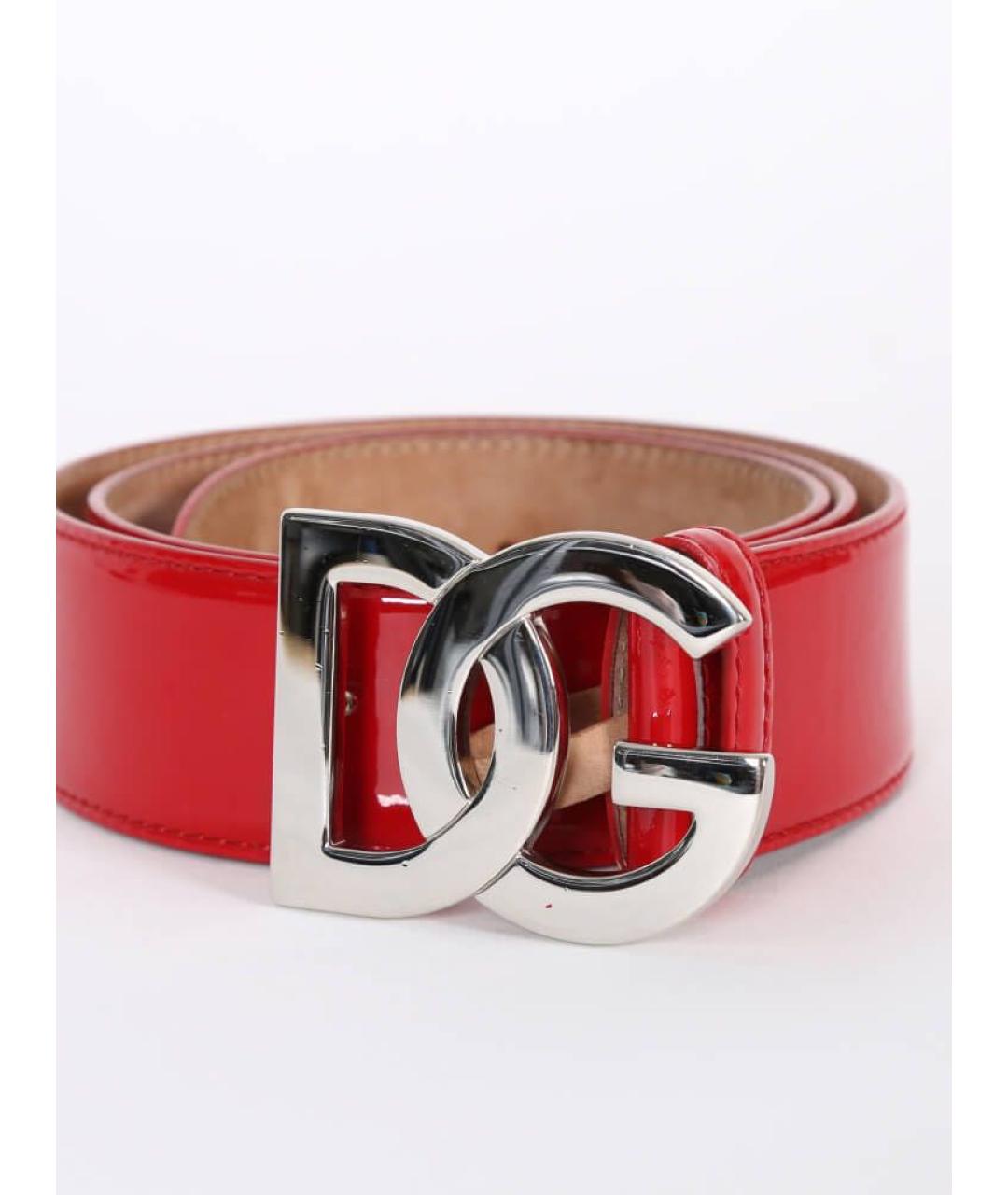 DOLCE&GABBANA Красный ремень из лакированной кожи, фото 2