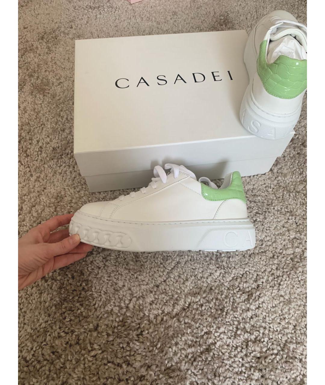 CASADEI Белые кожаные кроссовки, фото 3