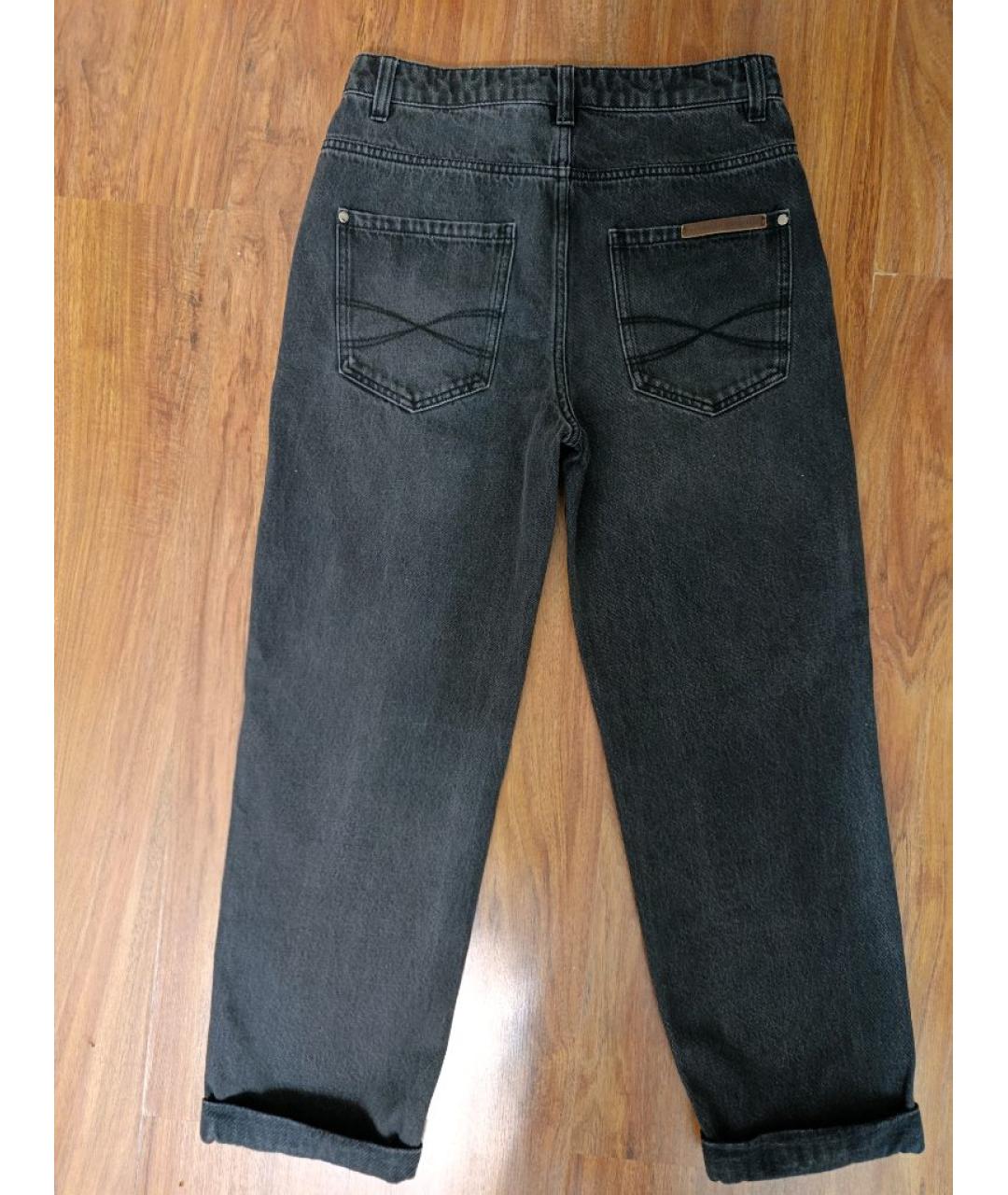 BRUNELLO CUCINELLI Серые хлопковые прямые джинсы, фото 3