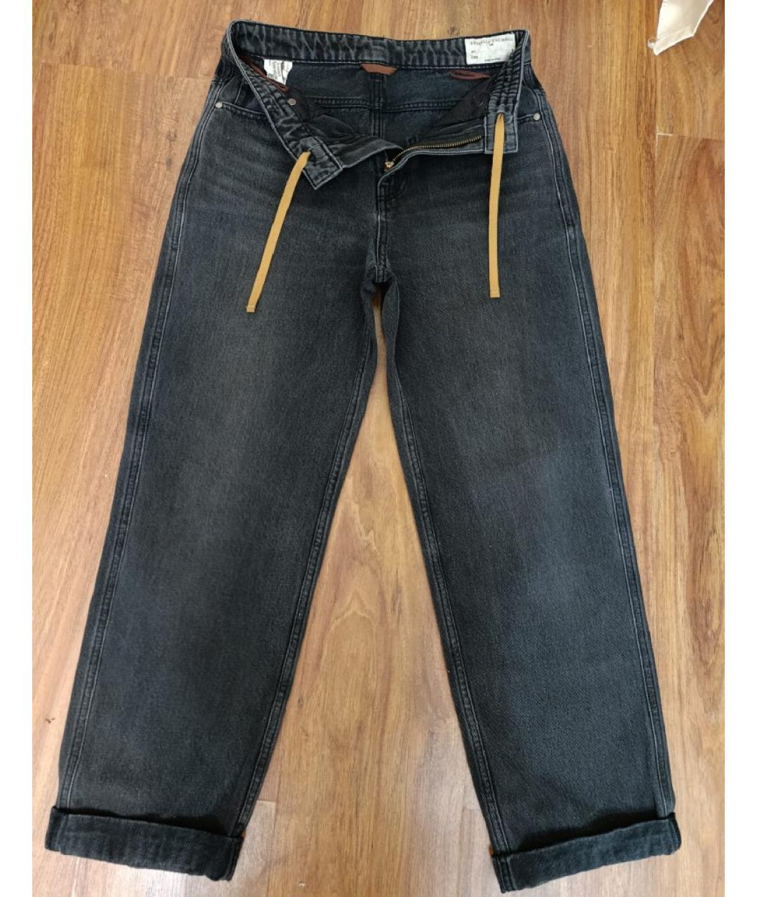 BRUNELLO CUCINELLI Серые хлопковые прямые джинсы, фото 2