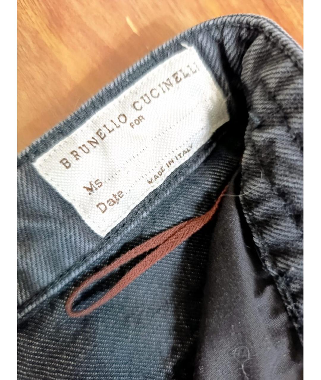 BRUNELLO CUCINELLI Серые хлопковые прямые джинсы, фото 5