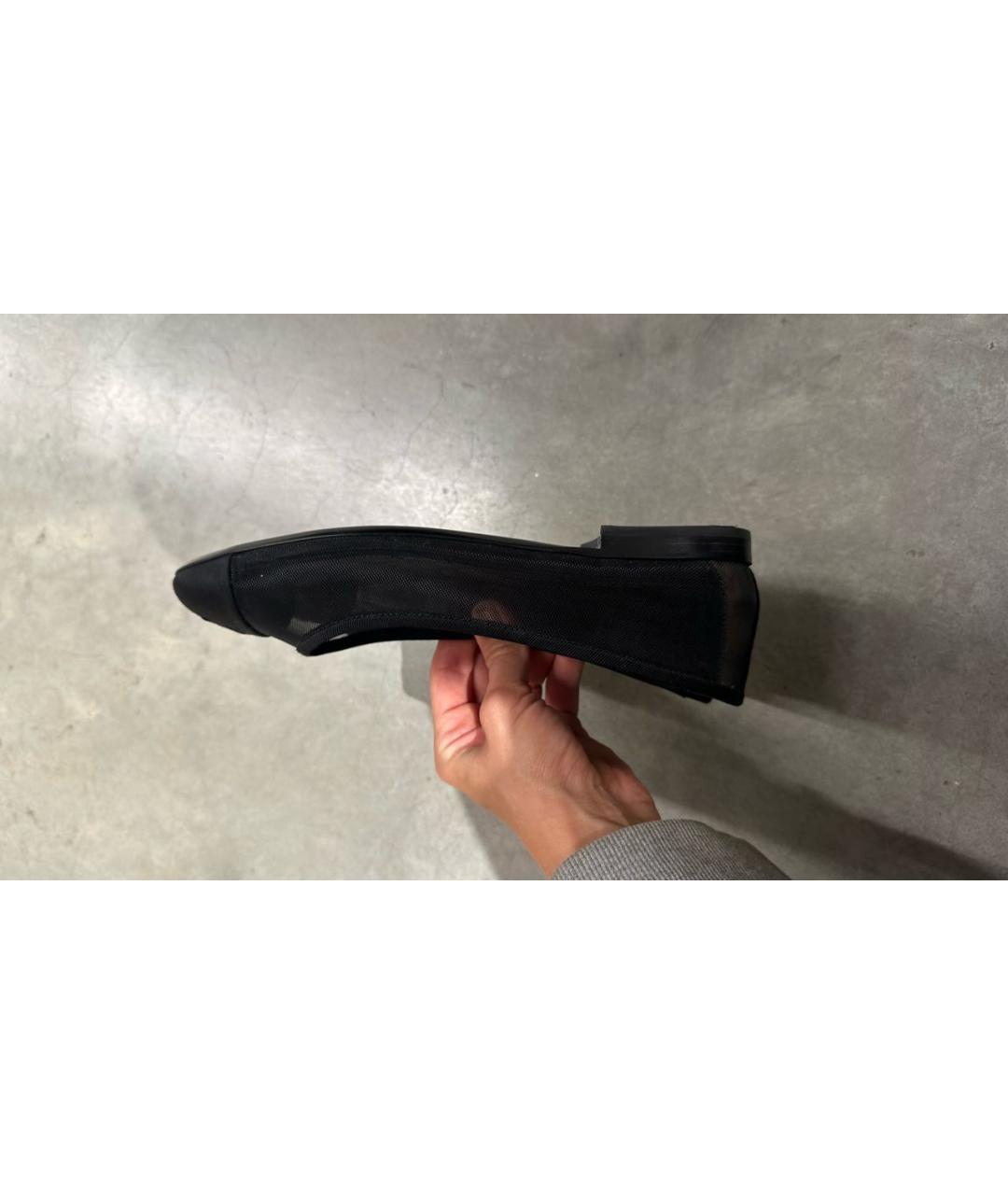 CHANEL Черные текстильные балетки, фото 5