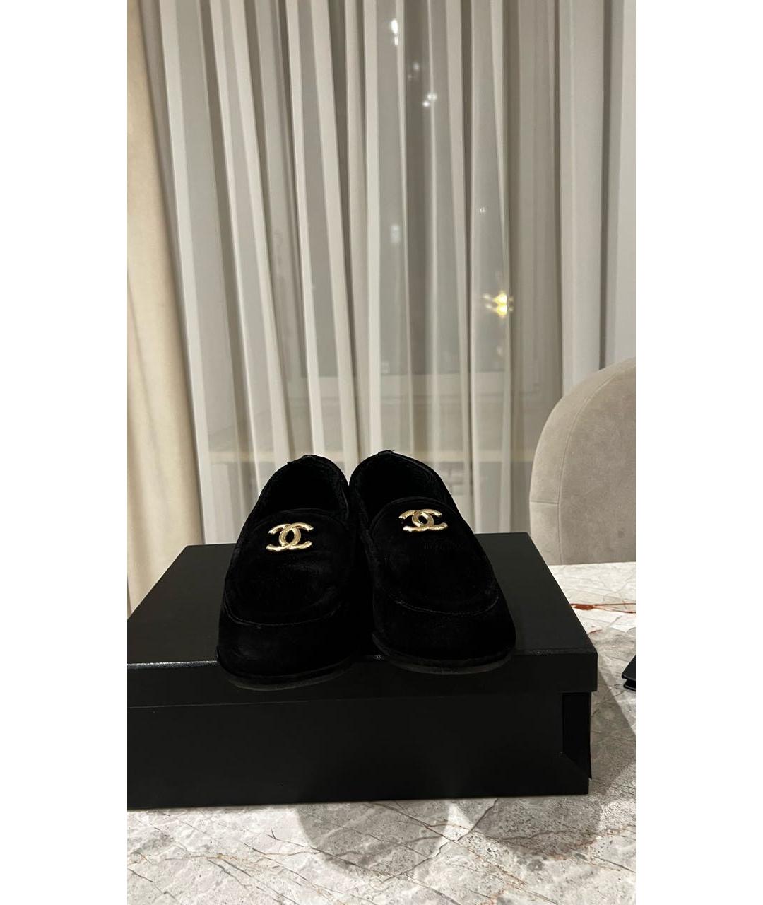 CHANEL Черные замшевые лоферы, фото 2