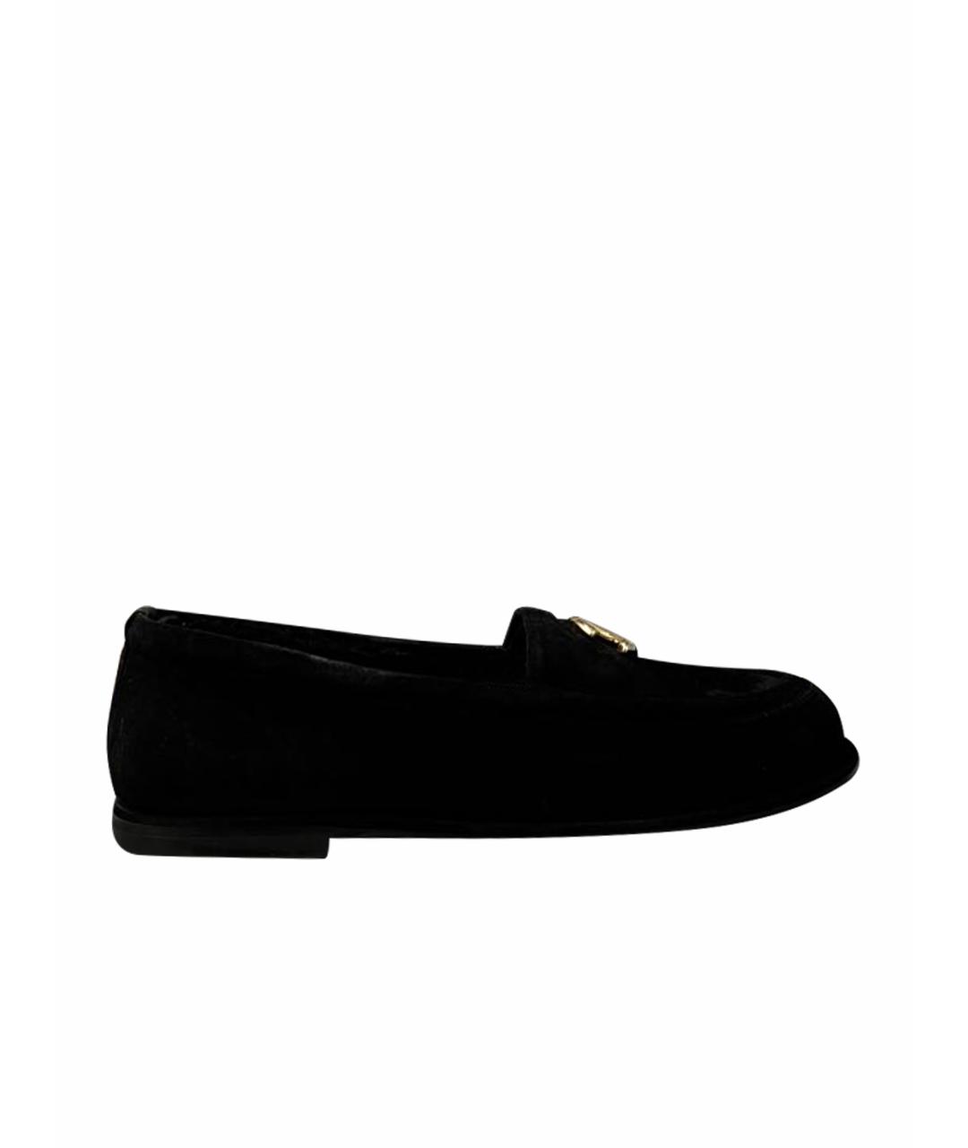 CHANEL Черные замшевые лоферы, фото 1