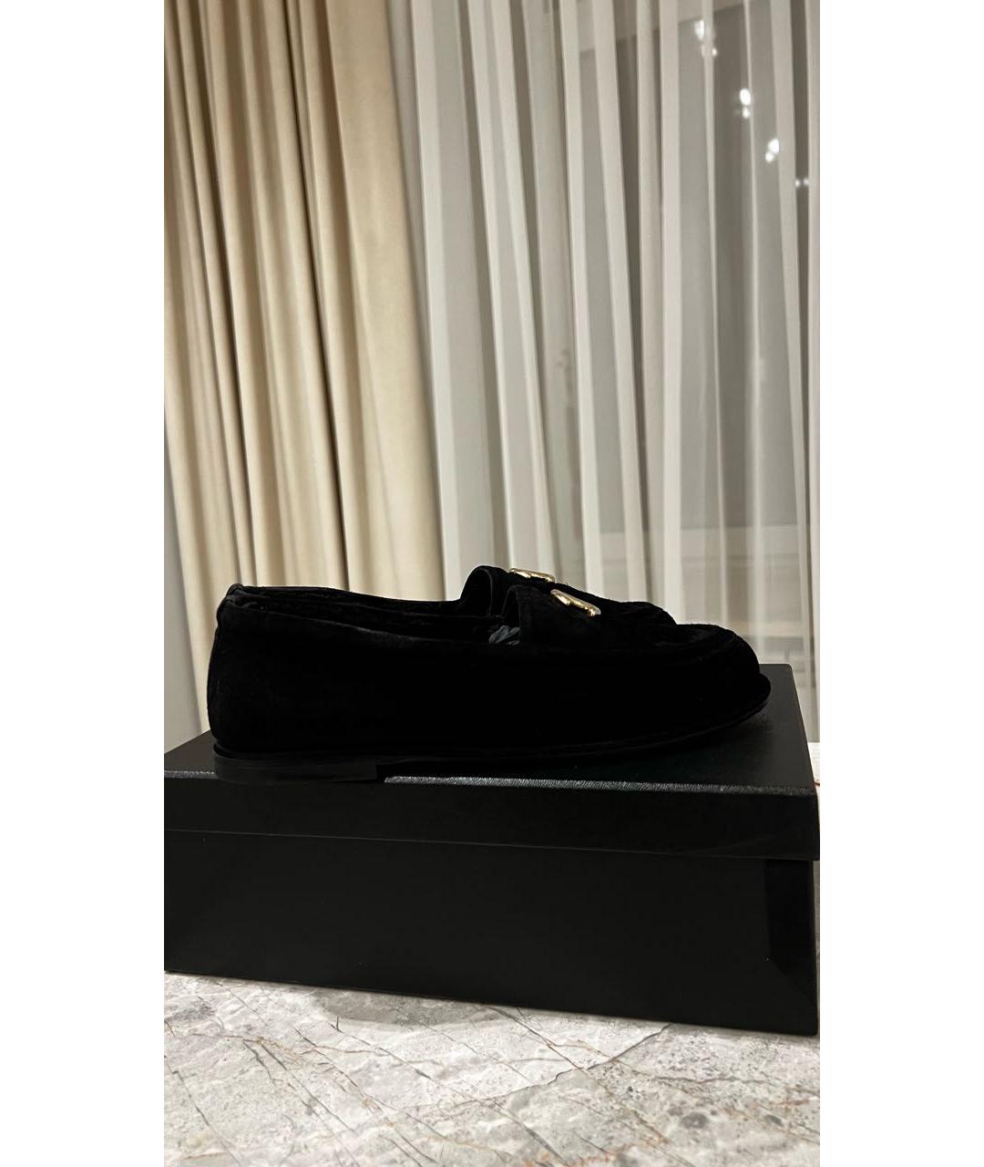 CHANEL Черные замшевые лоферы, фото 5