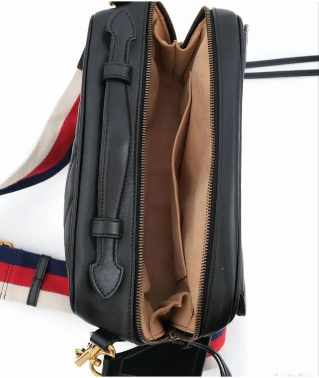 GUCCI Черная кожаная сумка через плечо, фото 5