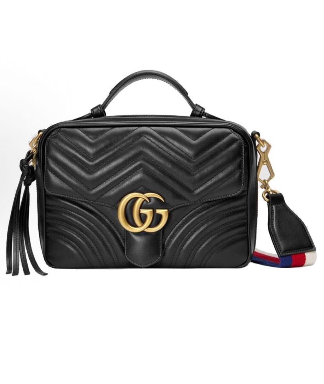 GUCCI Черная кожаная сумка через плечо, фото 8