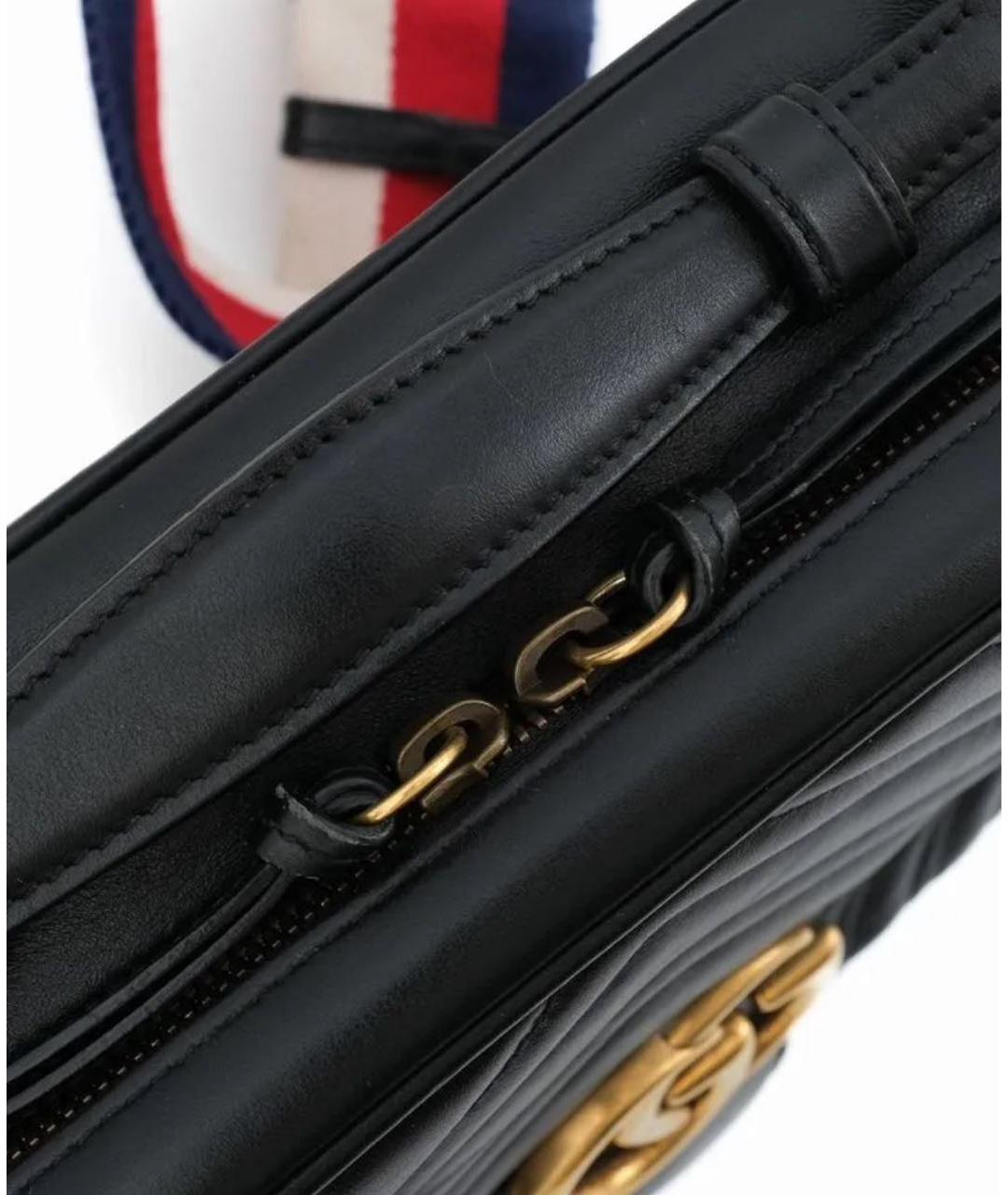 GUCCI Черная кожаная сумка через плечо, фото 4