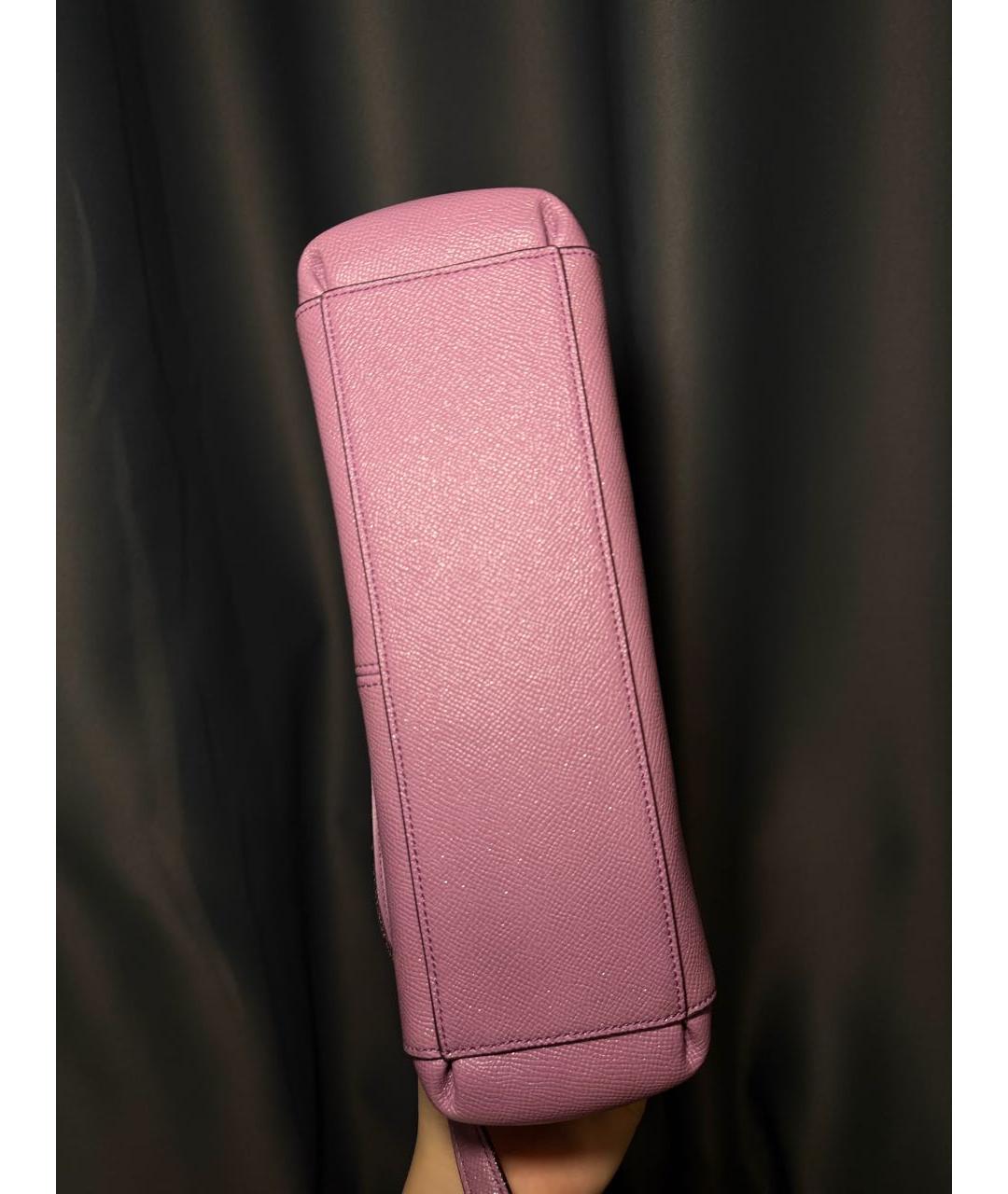 COACH Розовая кожаная сумка на плечо, фото 5