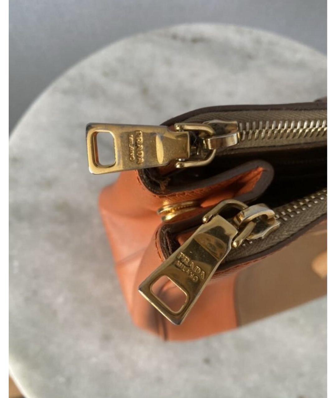 PRADA Бежевая кожаная сумка с короткими ручками, фото 4