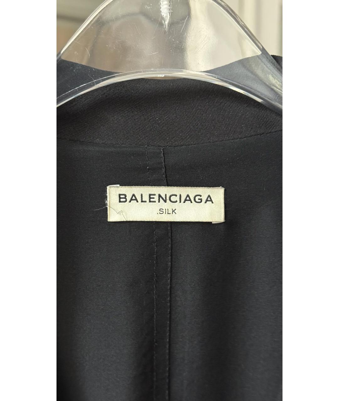 BALENCIAGA Черная шелковая рубашка, фото 3