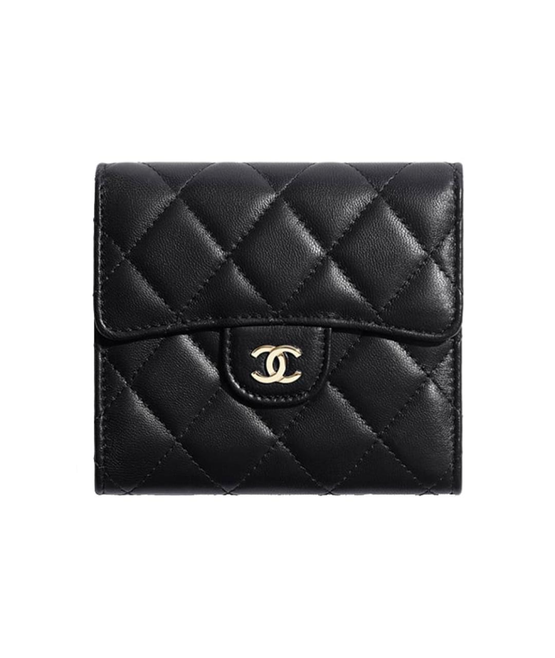CHANEL Черный кожаный кошелек, фото 1