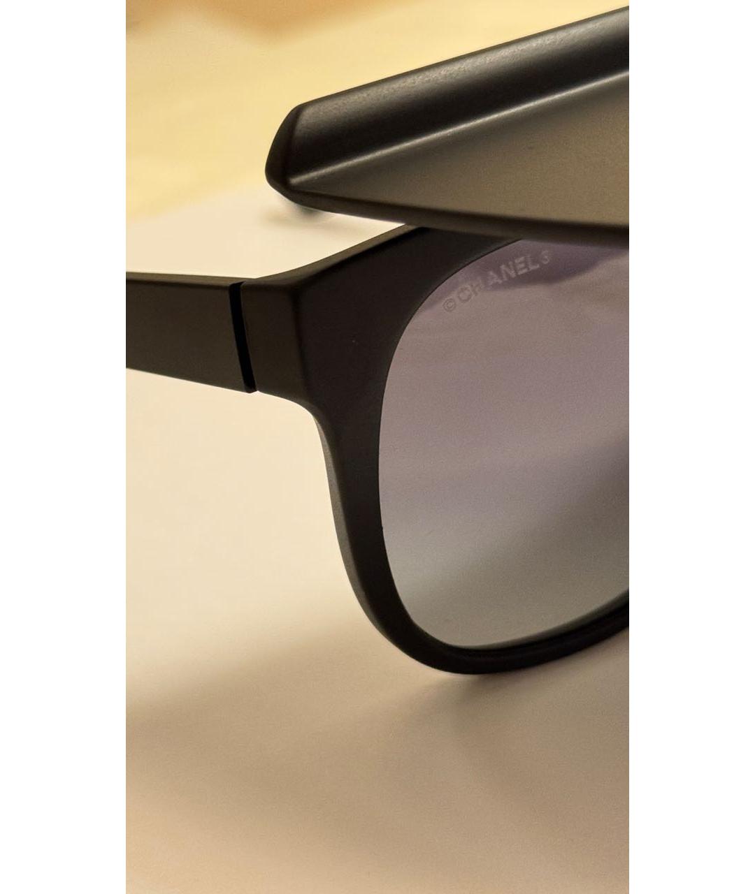 CHANEL Черные пластиковые солнцезащитные очки, фото 3