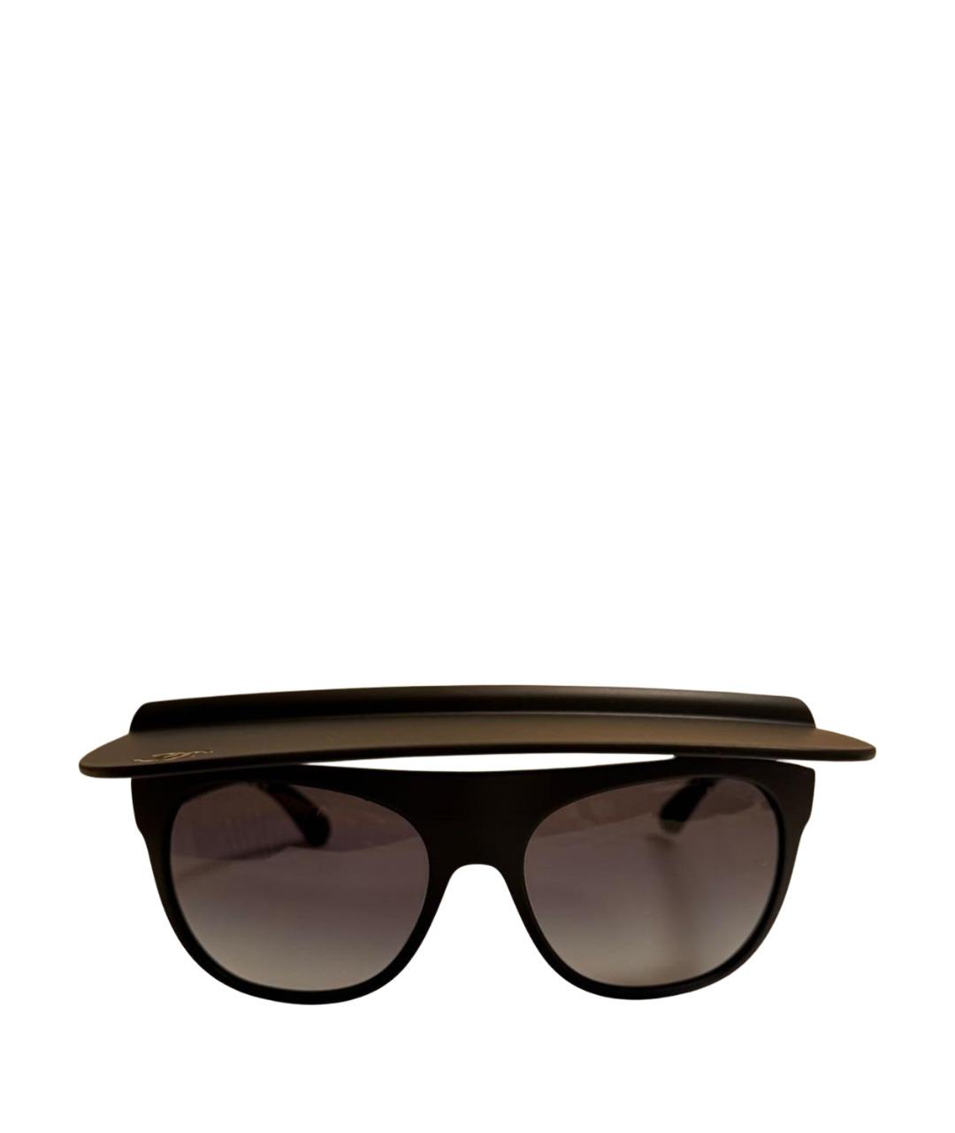 CHANEL Черные пластиковые солнцезащитные очки, фото 1