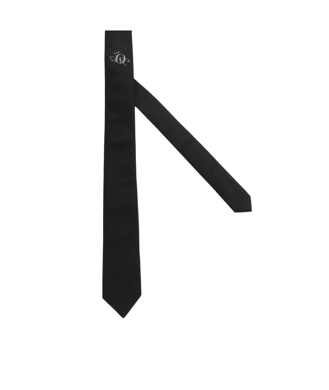 CHRISTIAN DIOR Черный шелковый галстук, фото 2