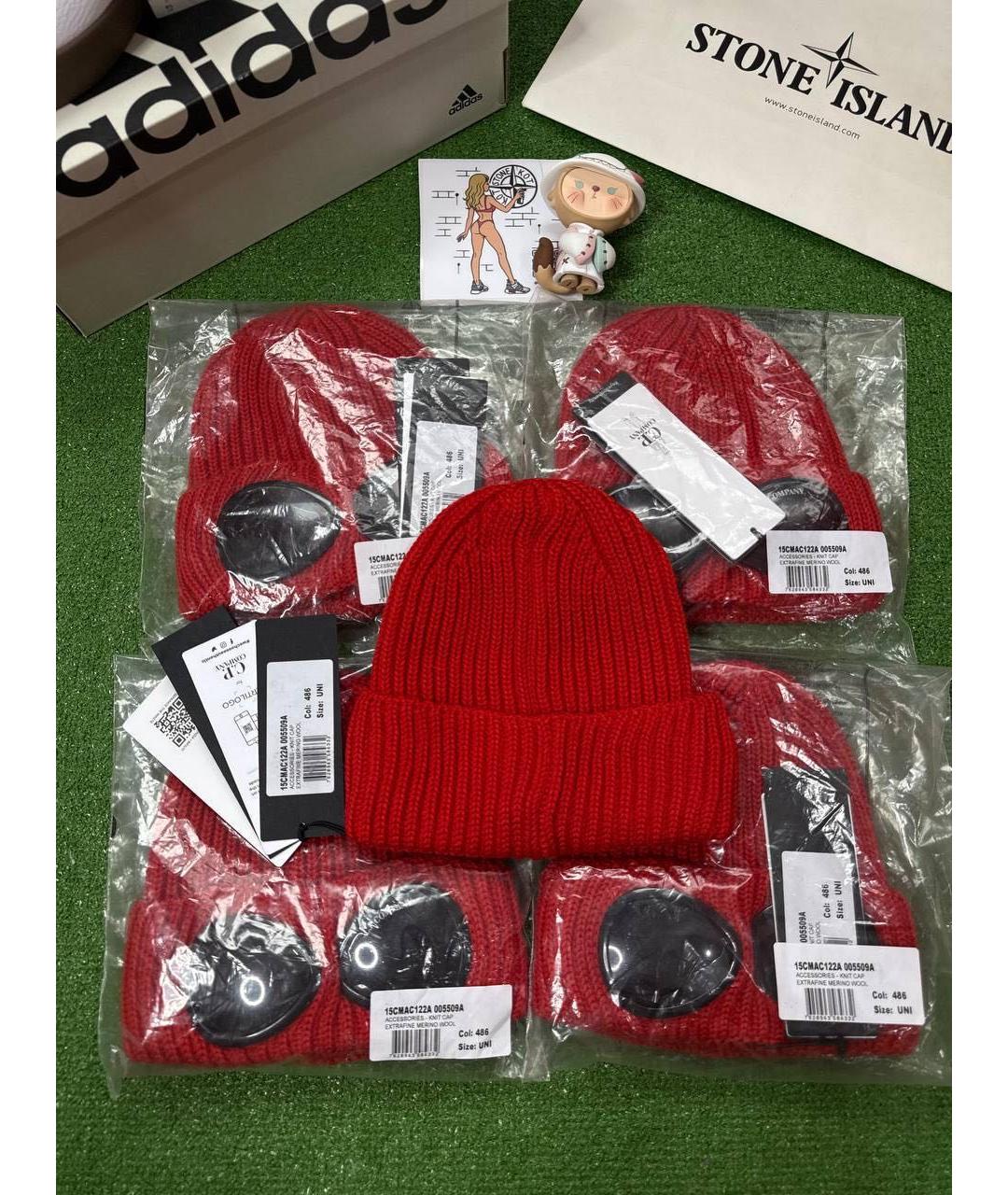 CP COMPANY Бордовая шерстяная шапка, фото 6