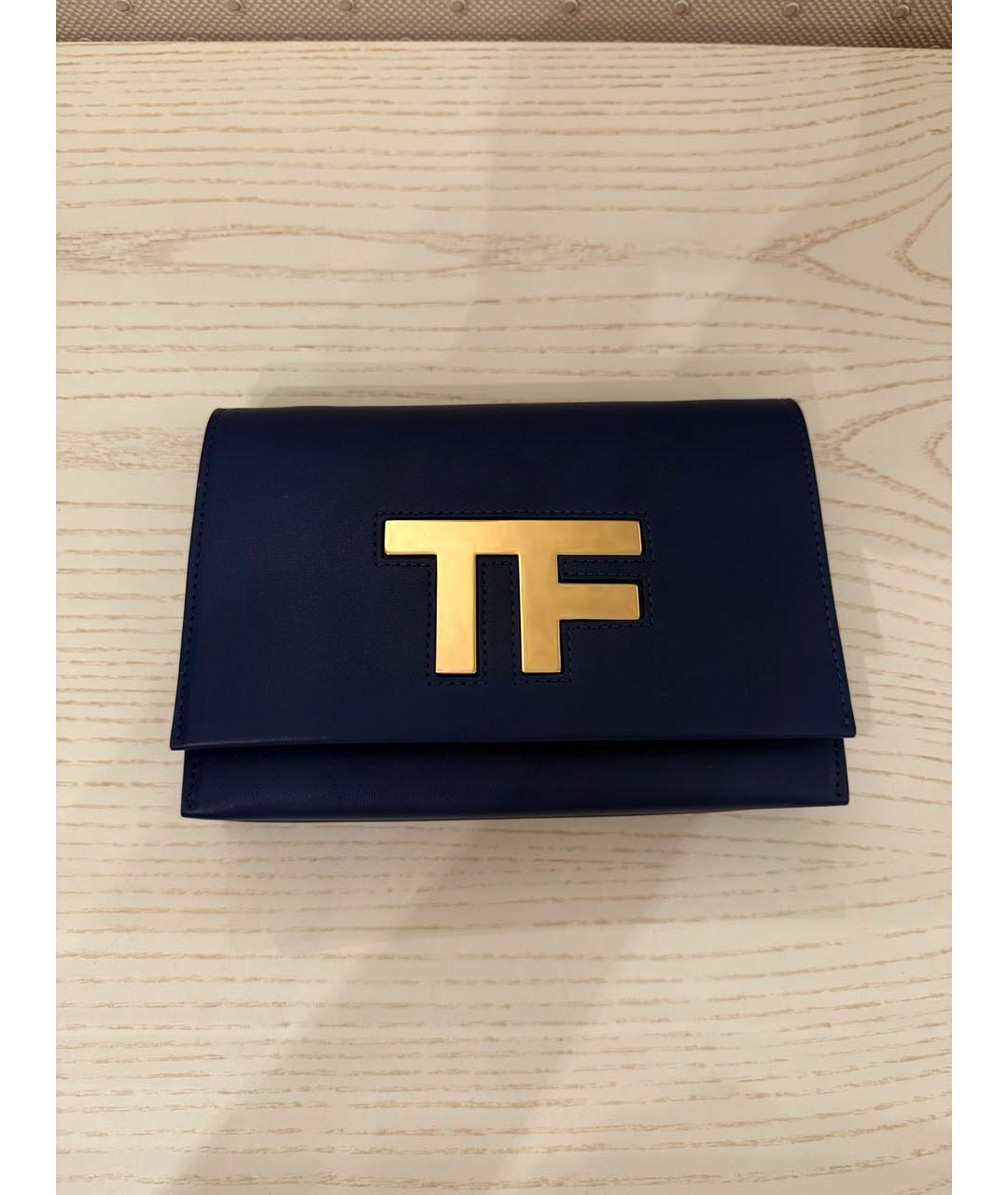 TOM FORD Синяя кожаная сумка через плечо, фото 9