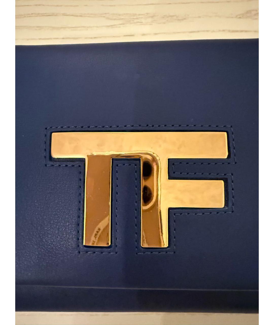 TOM FORD Синяя кожаная сумка через плечо, фото 2