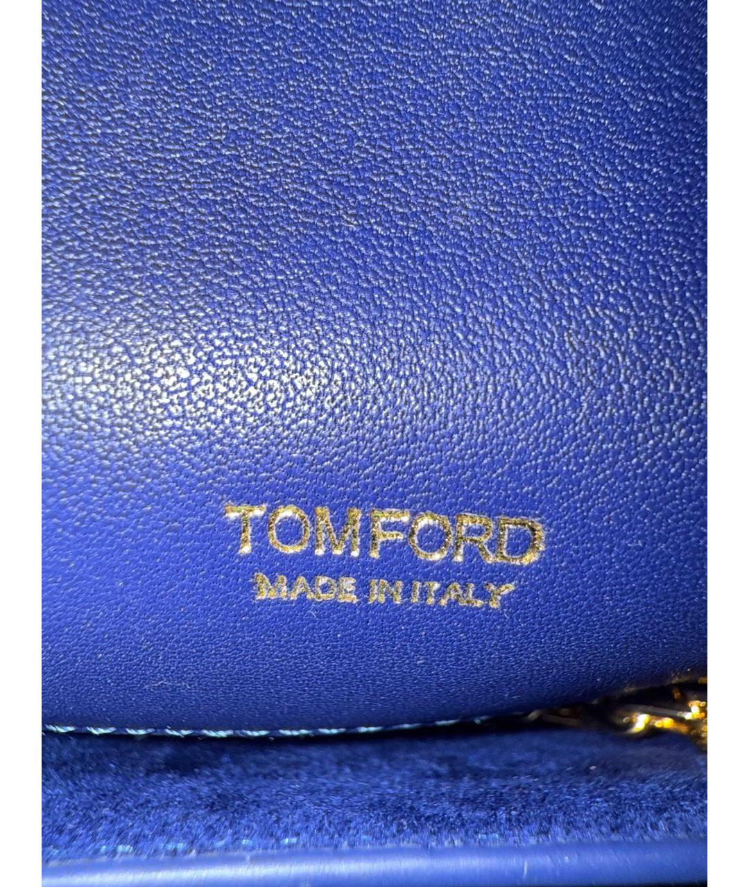 TOM FORD Синяя кожаная сумка через плечо, фото 4