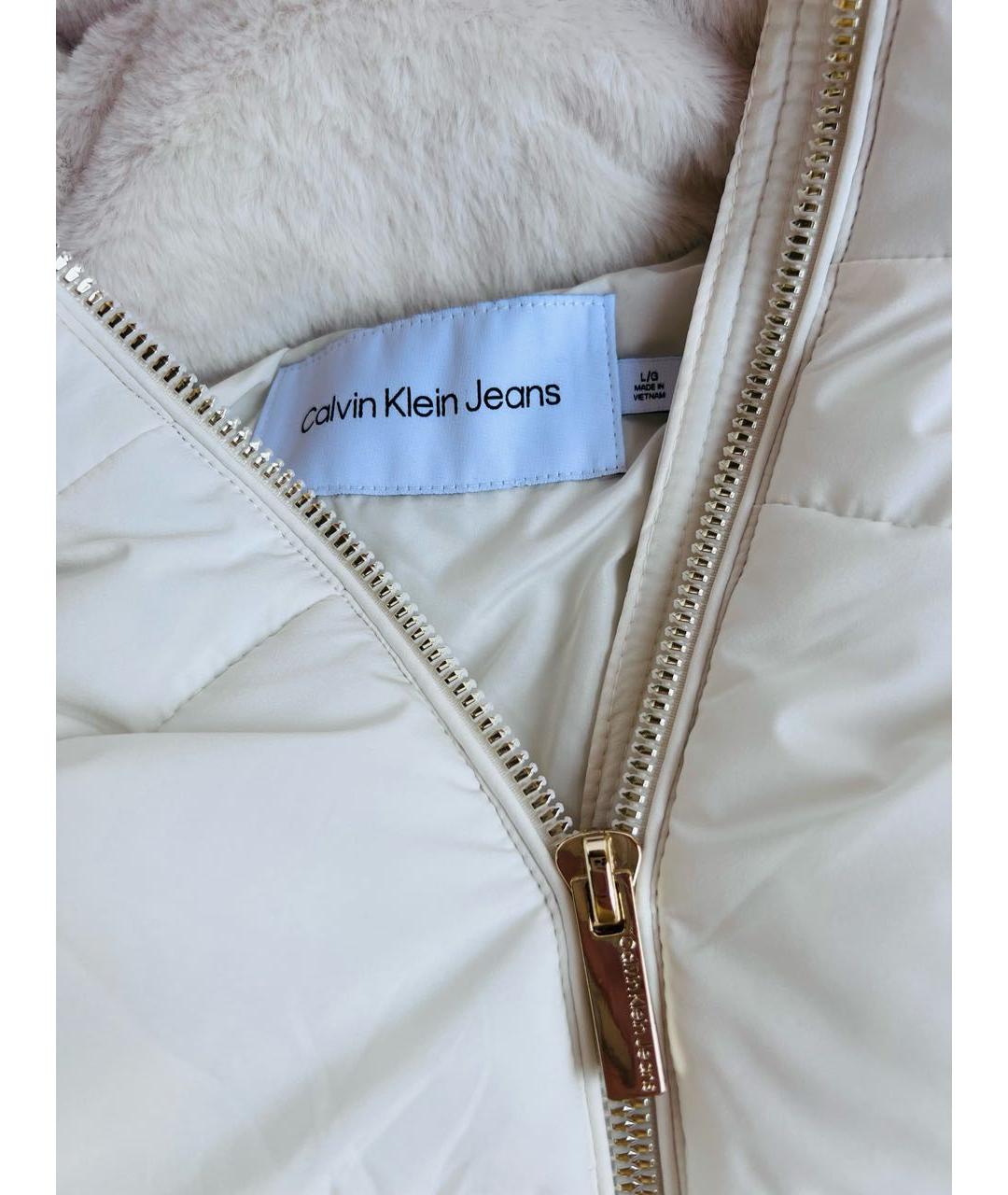 CALVIN KLEIN Белая полиамидовая куртка, фото 5