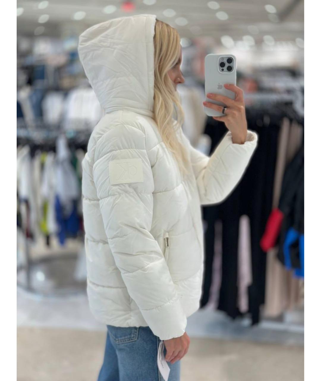 CALVIN KLEIN Белая полиамидовая куртка, фото 8