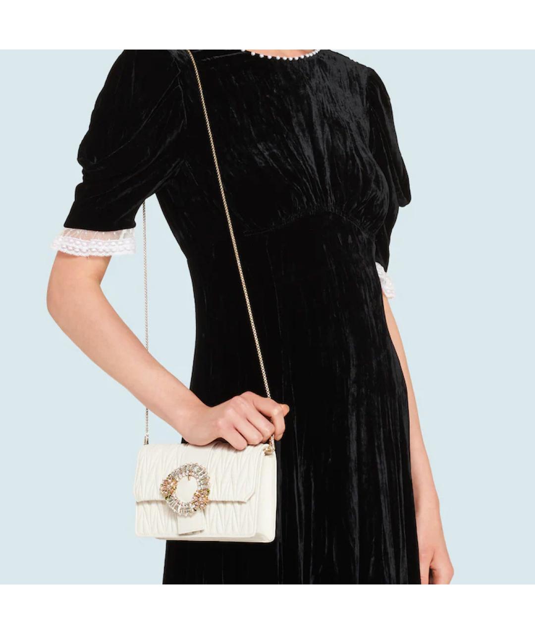 MIU MIU Белая кожаная сумка через плечо, фото 5