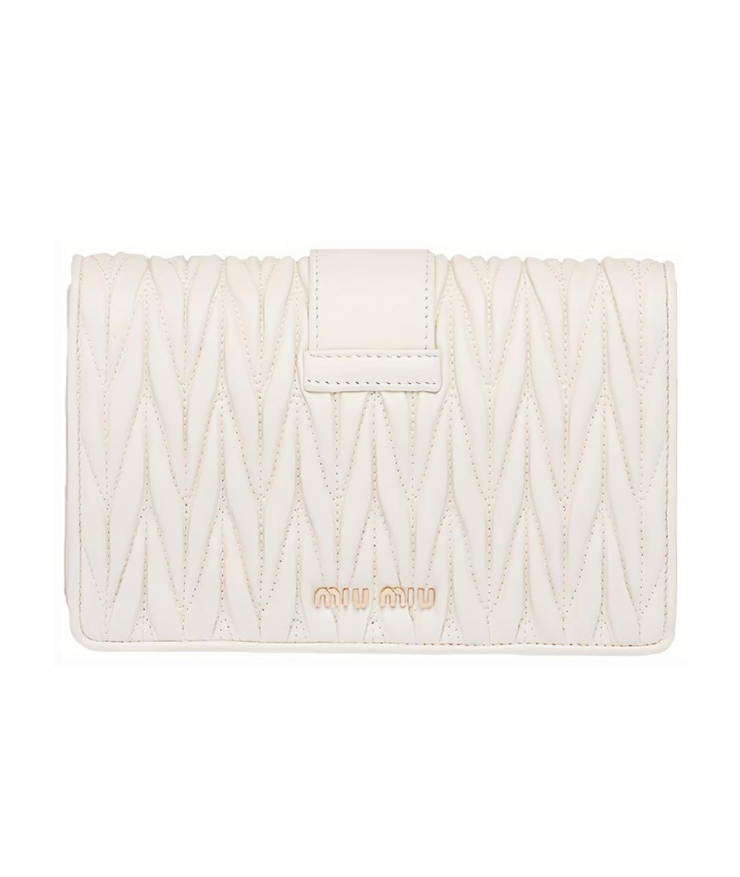 MIU MIU Белая кожаная сумка через плечо, фото 3
