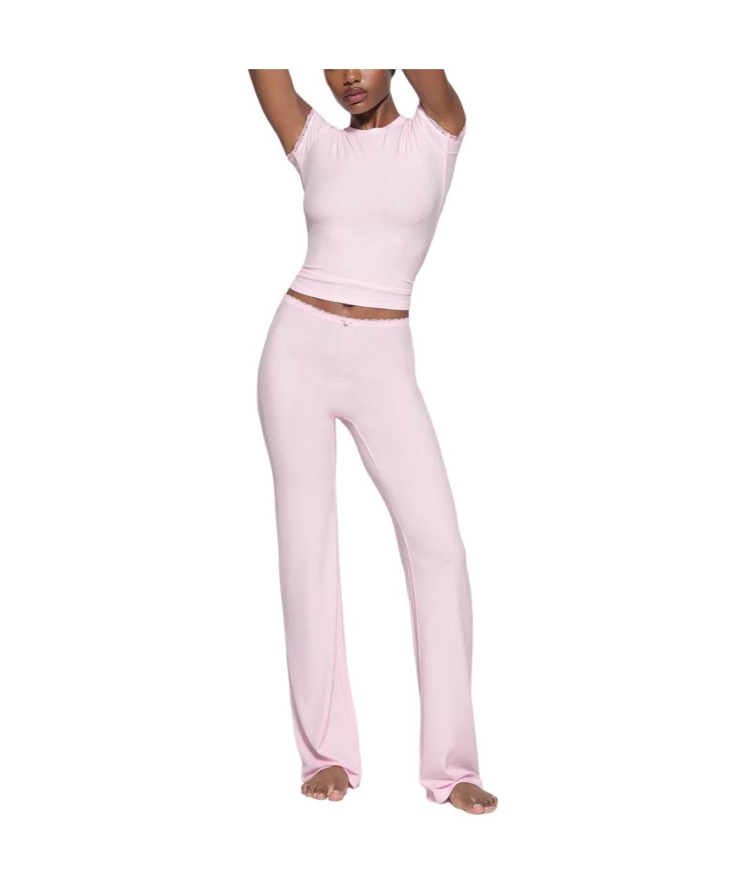 SKIMS Розовые прямые брюки, фото 2