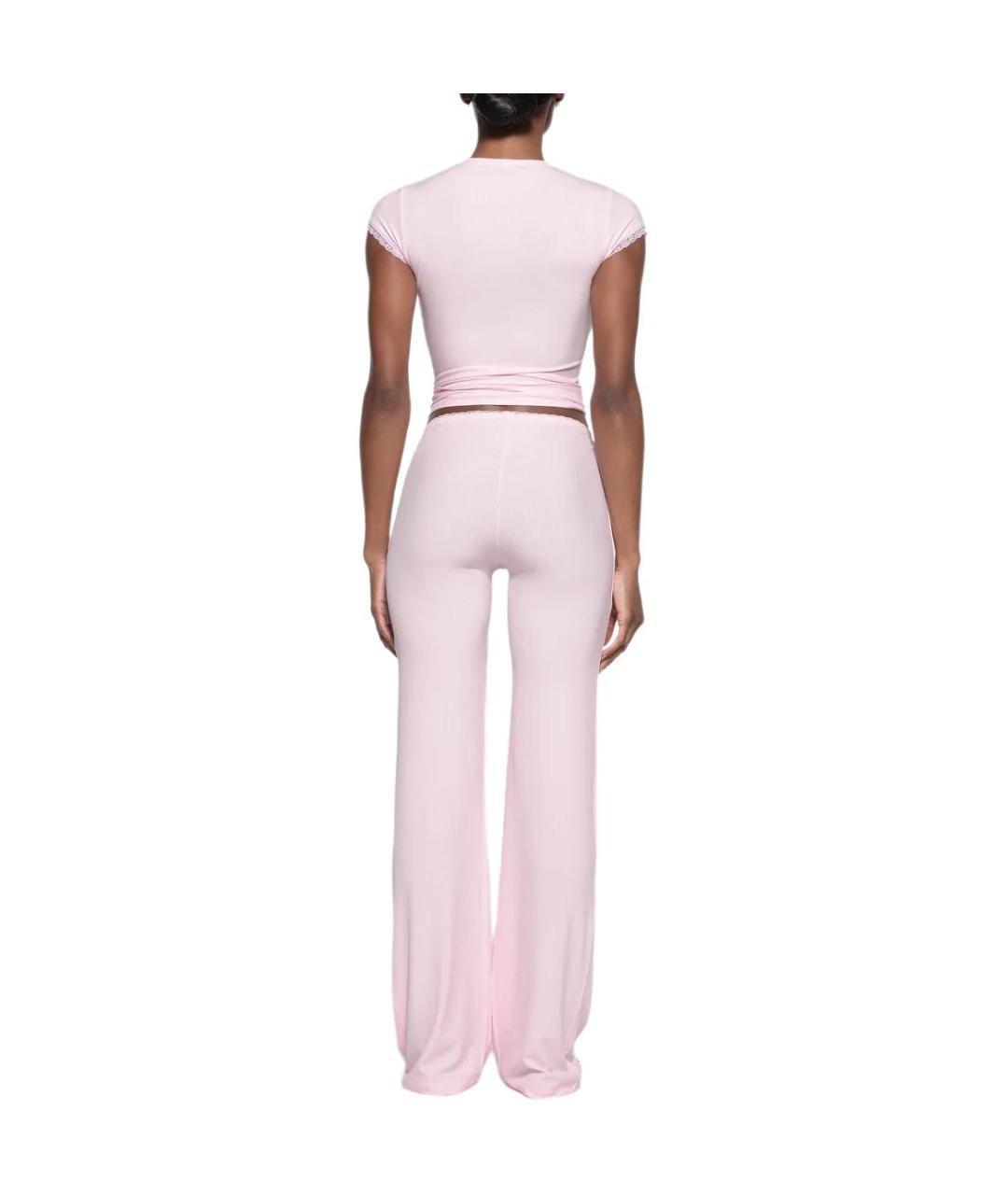 SKIMS Розовые прямые брюки, фото 3