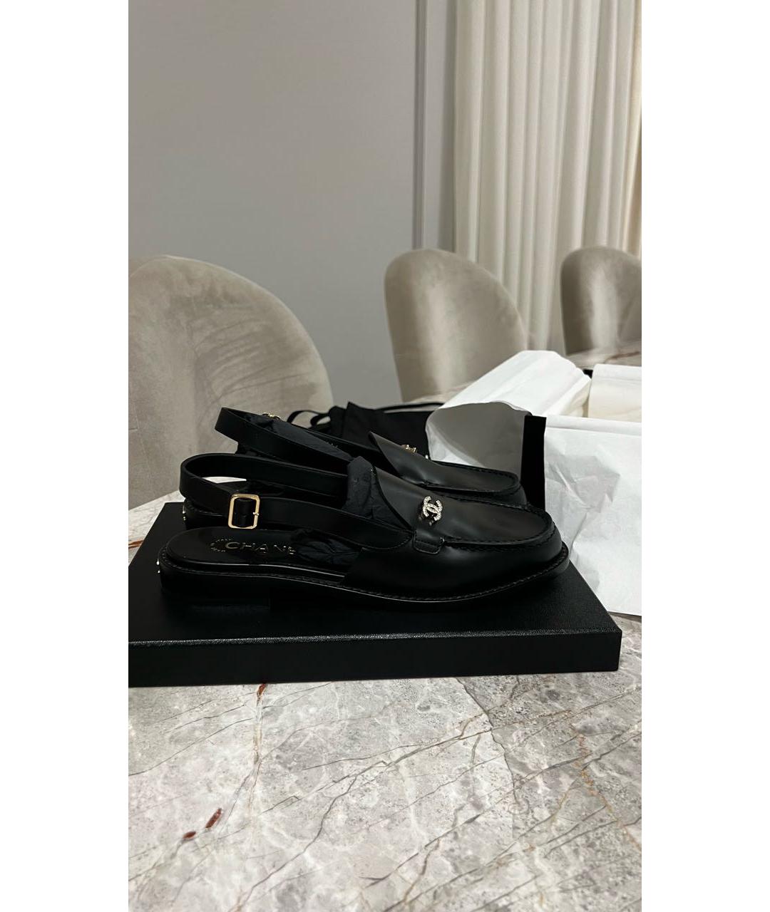 CHANEL Черные кожаные лоферы, фото 5