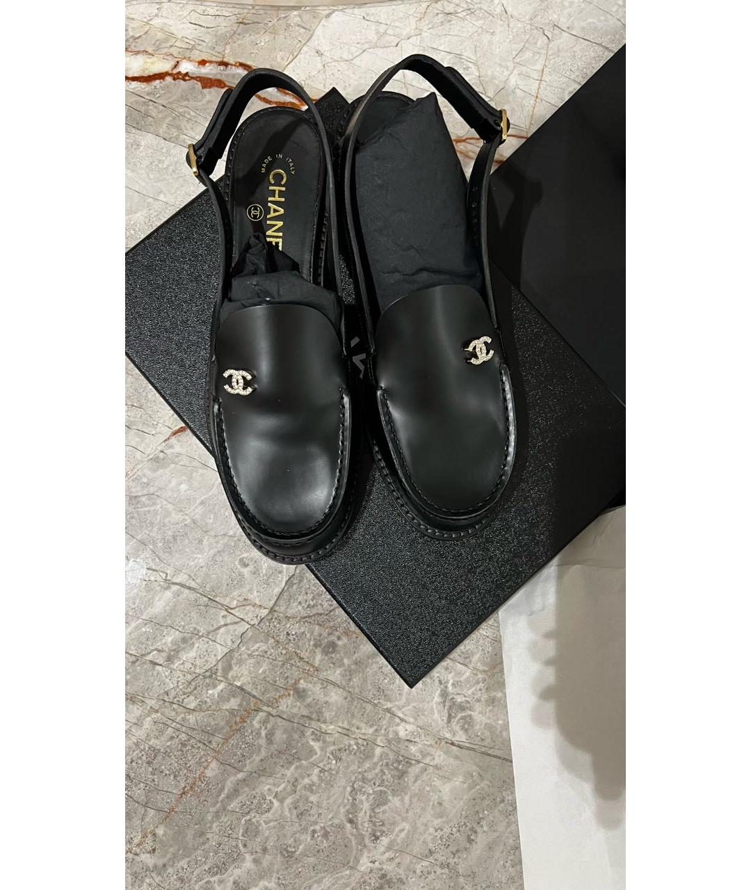 CHANEL Черные кожаные лоферы, фото 2
