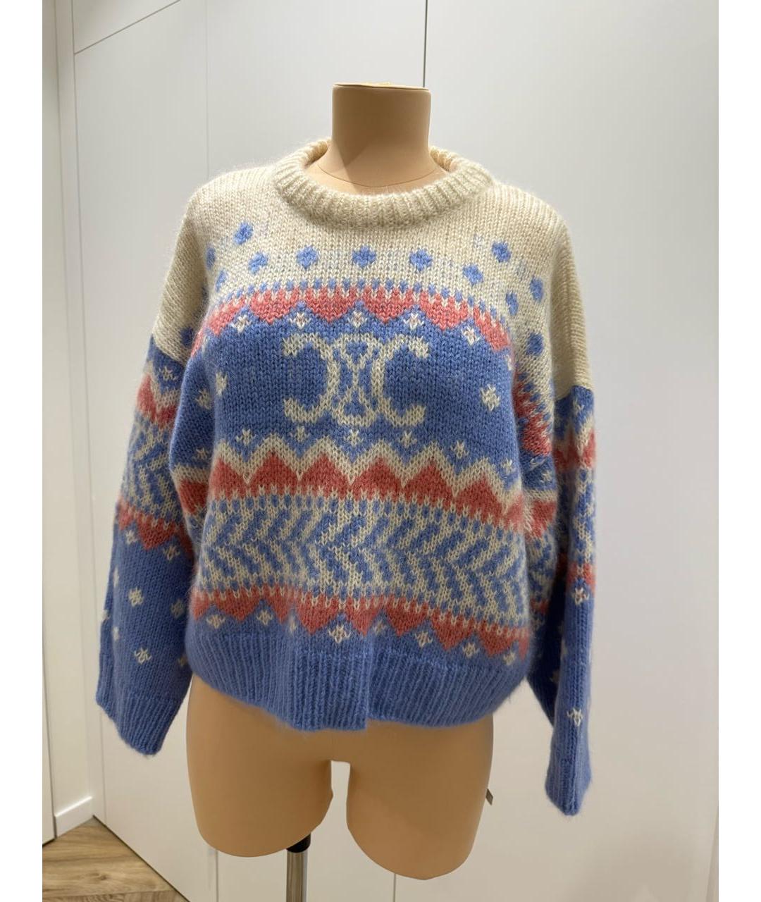 CELINE Белый шерстяной джемпер / свитер, фото 7