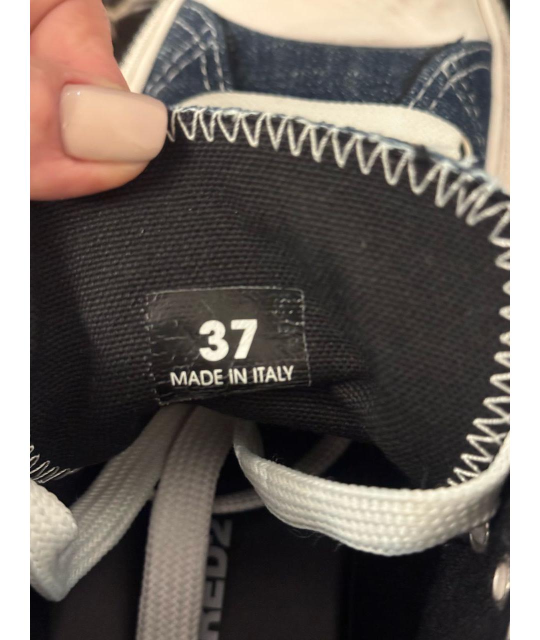 DSQUARED2 Темно-синие текстильные кеды, фото 5