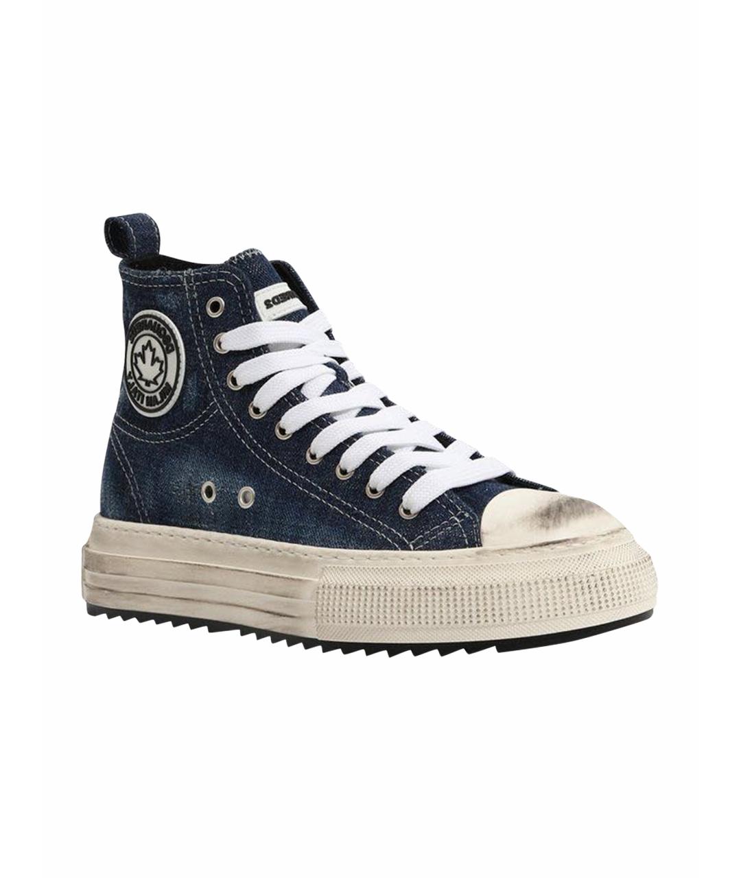 DSQUARED2 Темно-синие текстильные кеды, фото 1