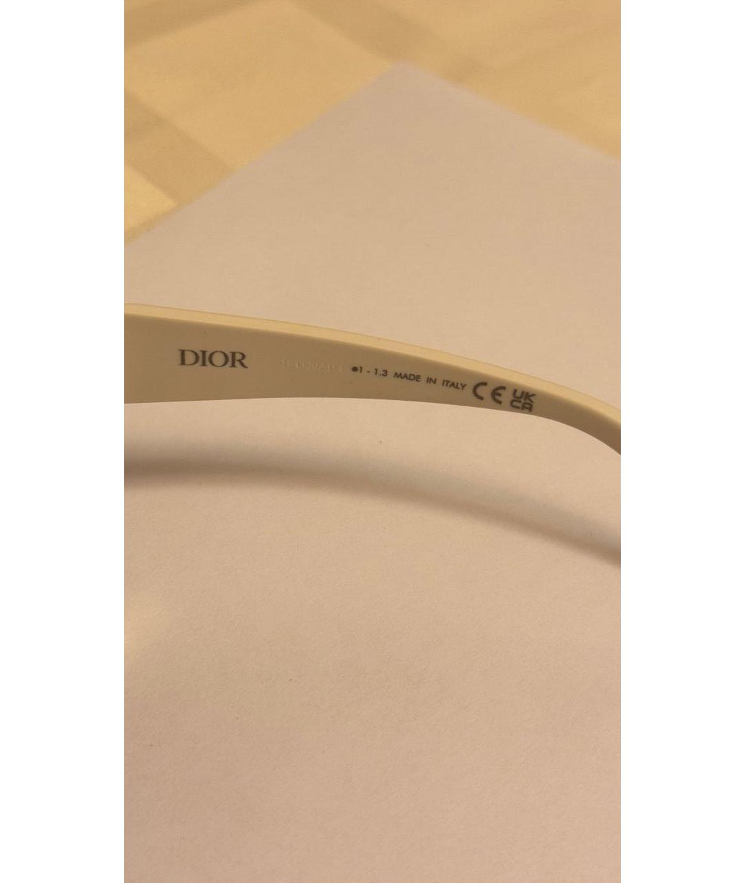 CHRISTIAN DIOR Белые пластиковые солнцезащитные очки, фото 5