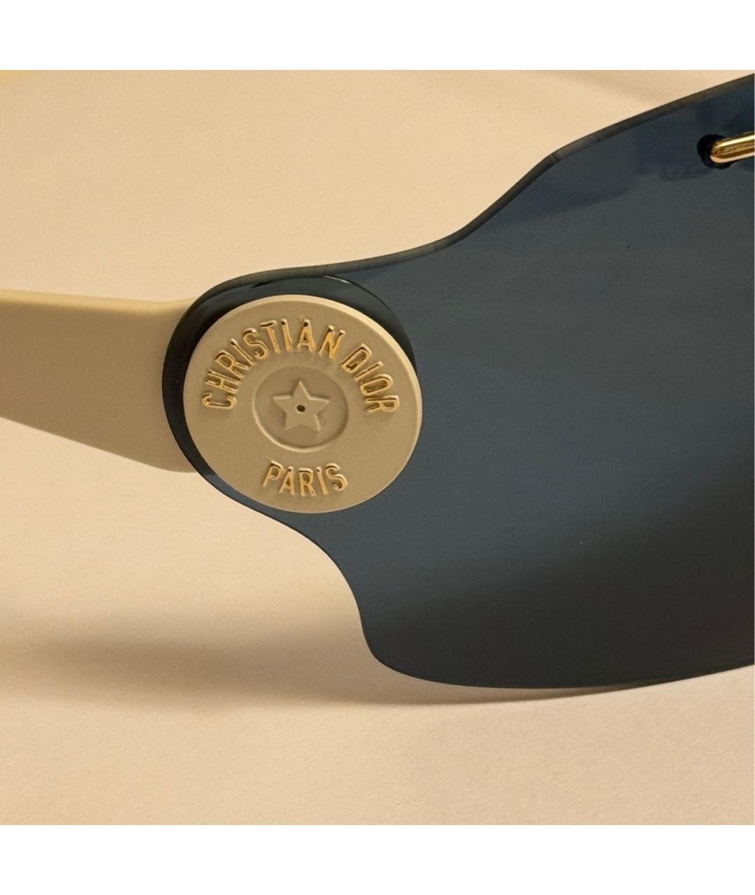 CHRISTIAN DIOR Белые пластиковые солнцезащитные очки, фото 3